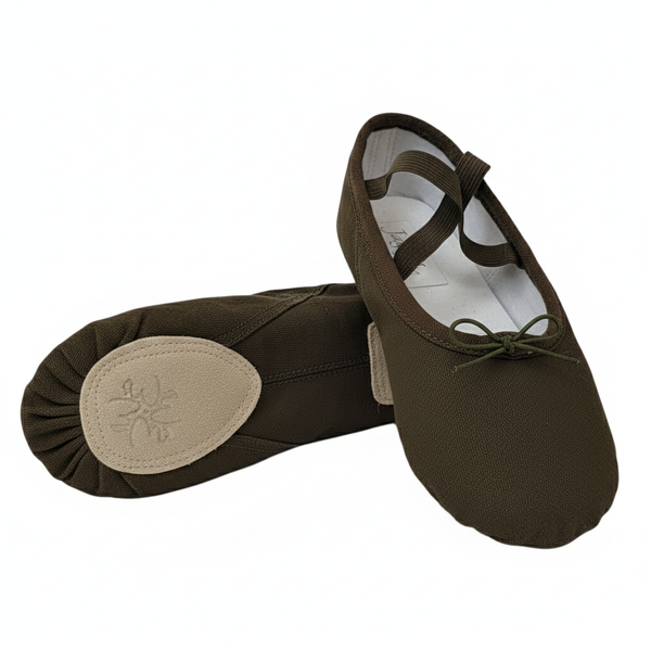 Kids Canvas Split Sole Skin Tone Ballet Shoes